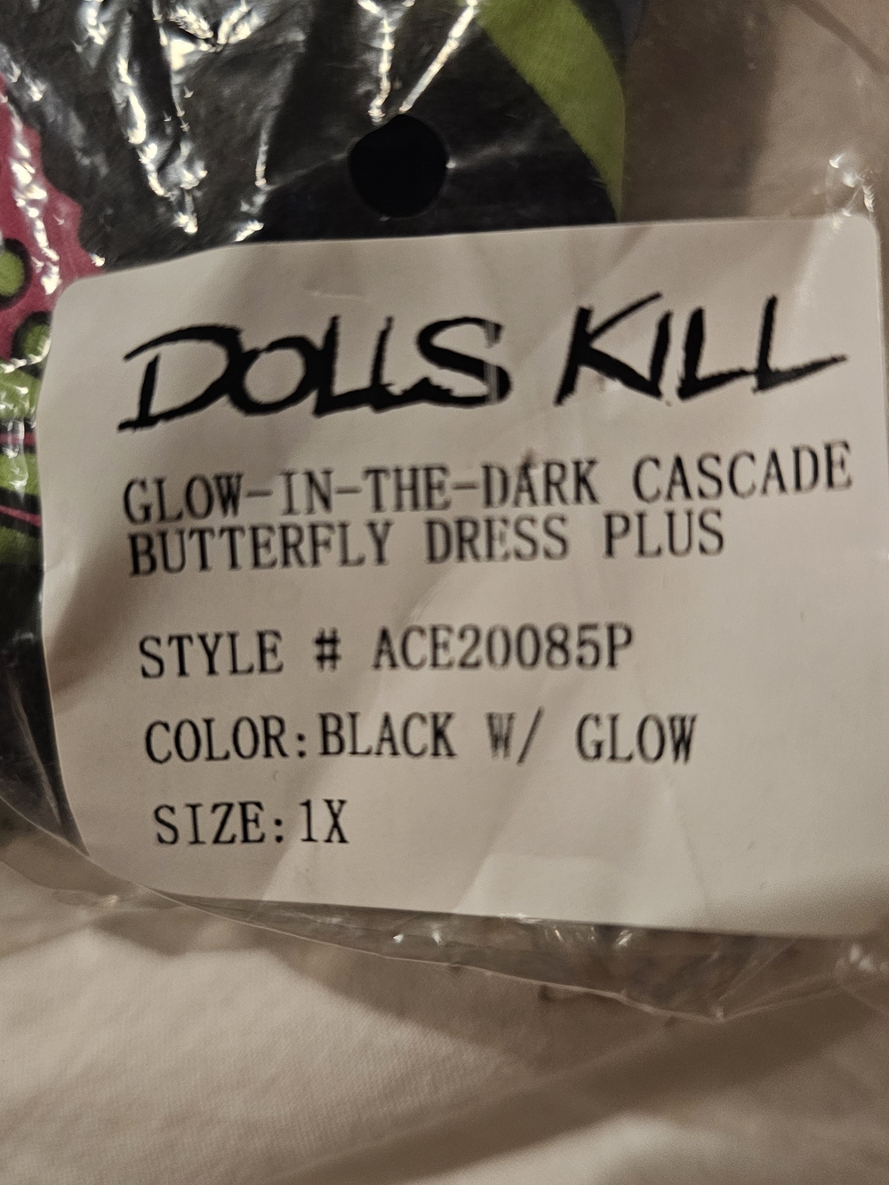 Dolls Kill Glow-in-the-dark Cascade Butterfly Mini Dress | NWT - Picture 6 of 7